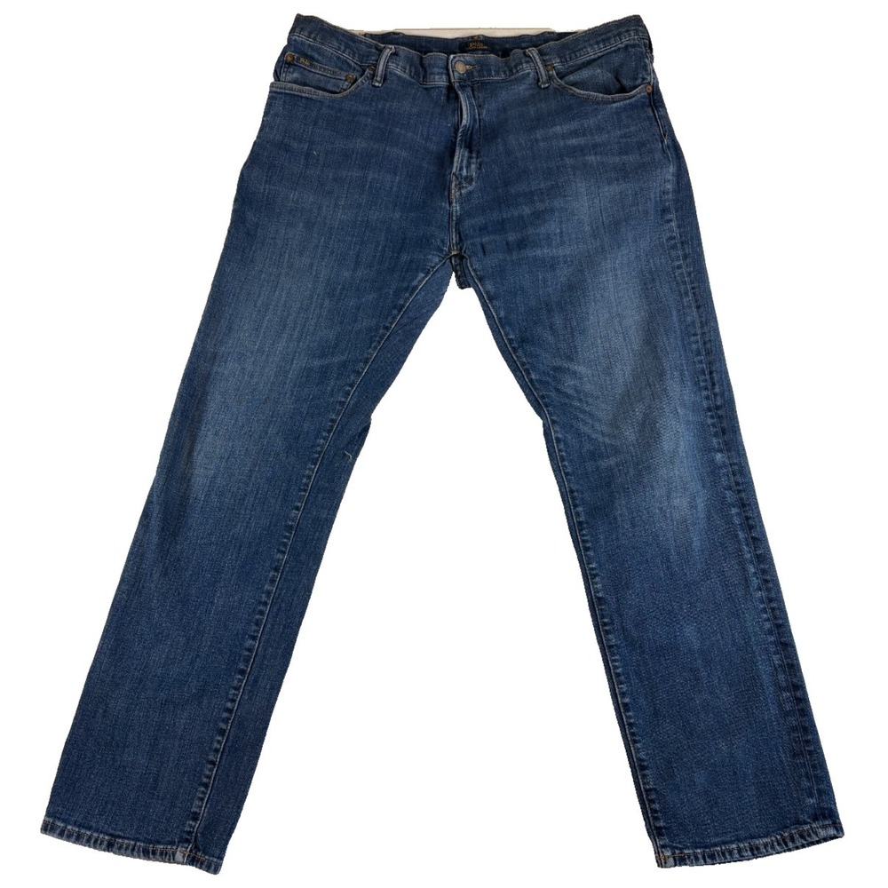 Polo Ralph Lauren Jeans Men 42x31 Blue Denim Cotton Medium Wash Straight Leg